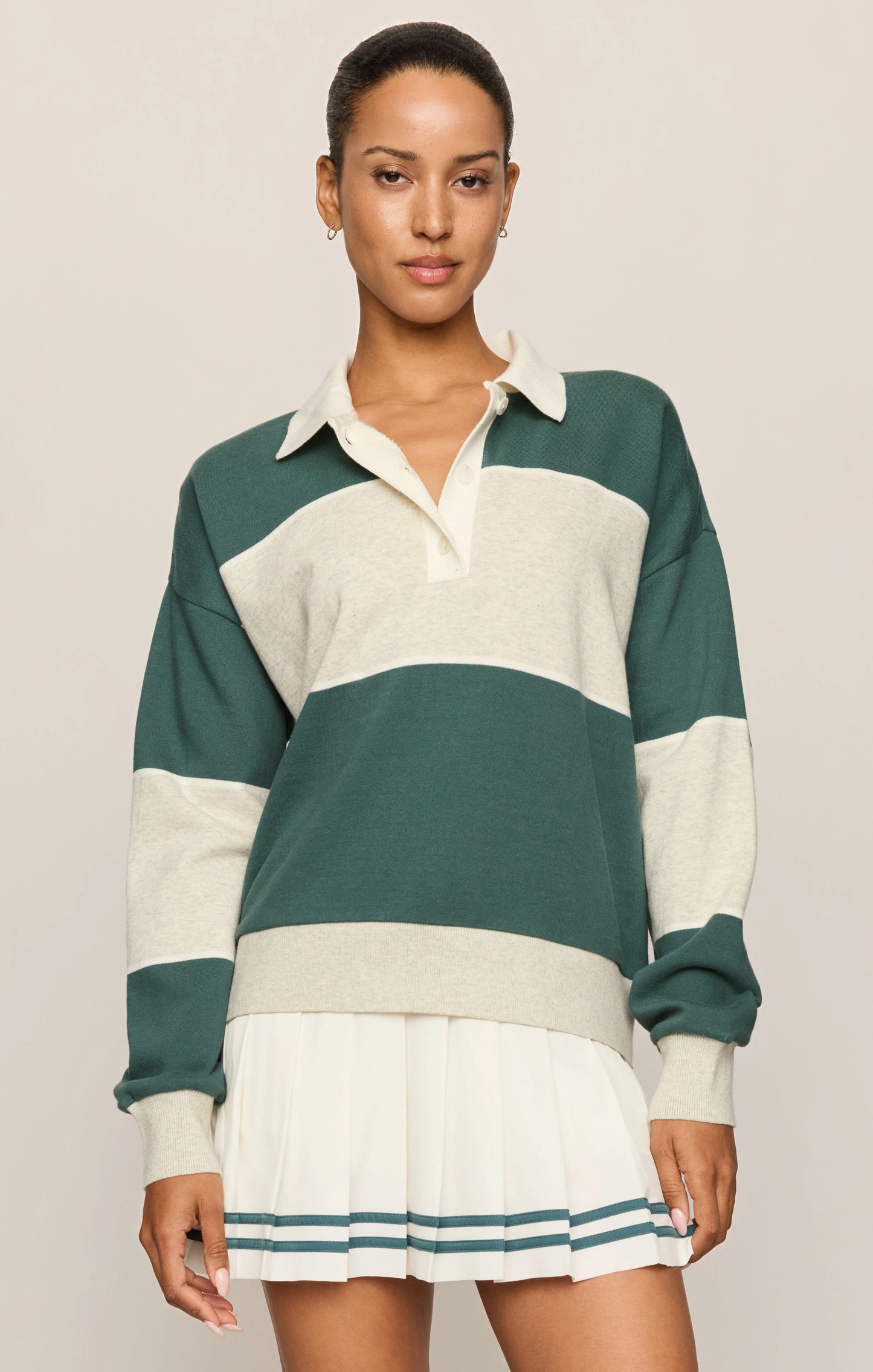 Study Break Polo Sweatshirt - Feather Grey