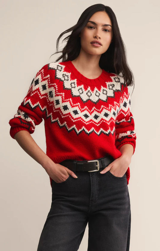 Adornment Sweater - Festive Red
