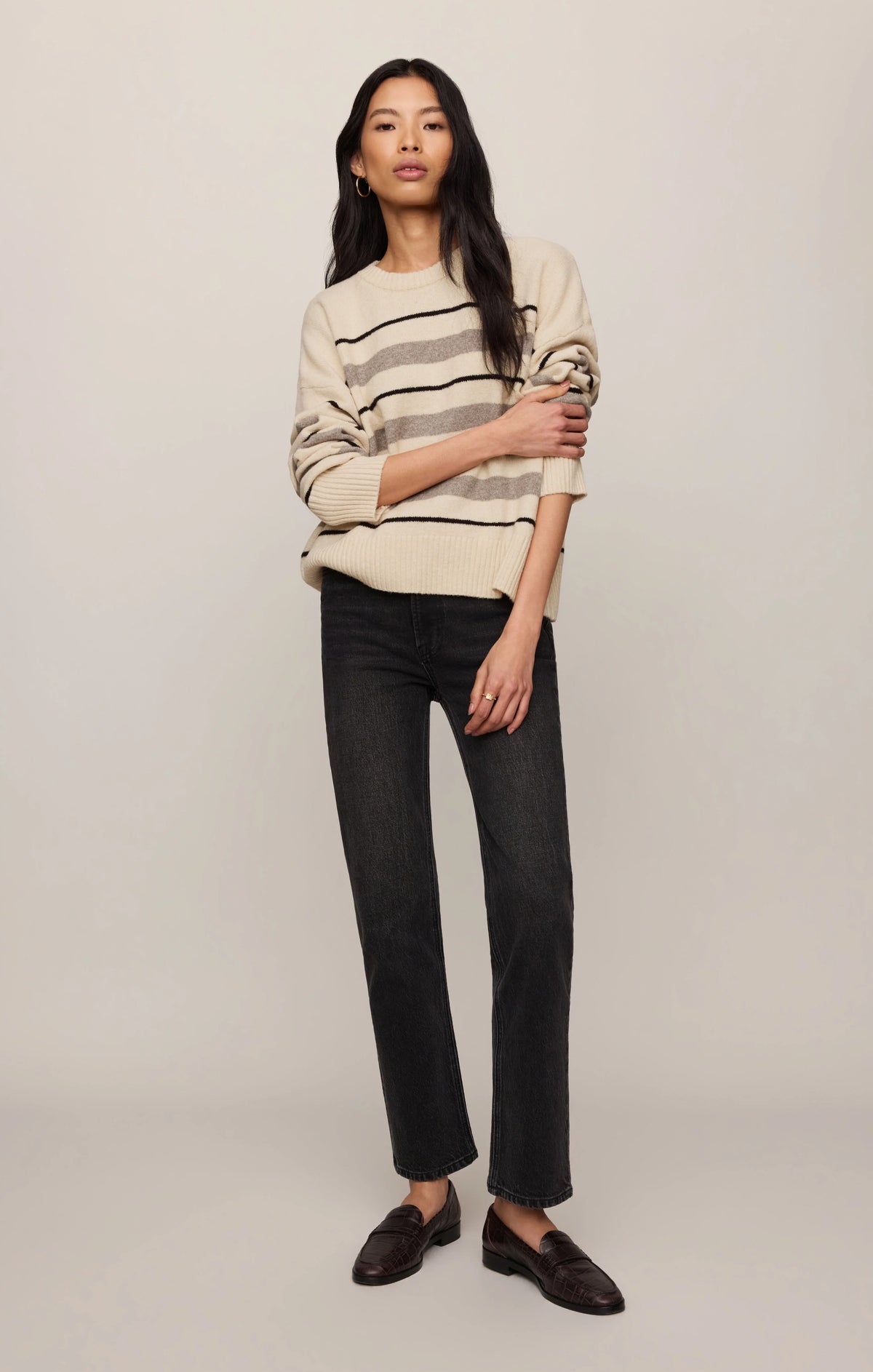 Cirrus Stripe Sweater - Chalk