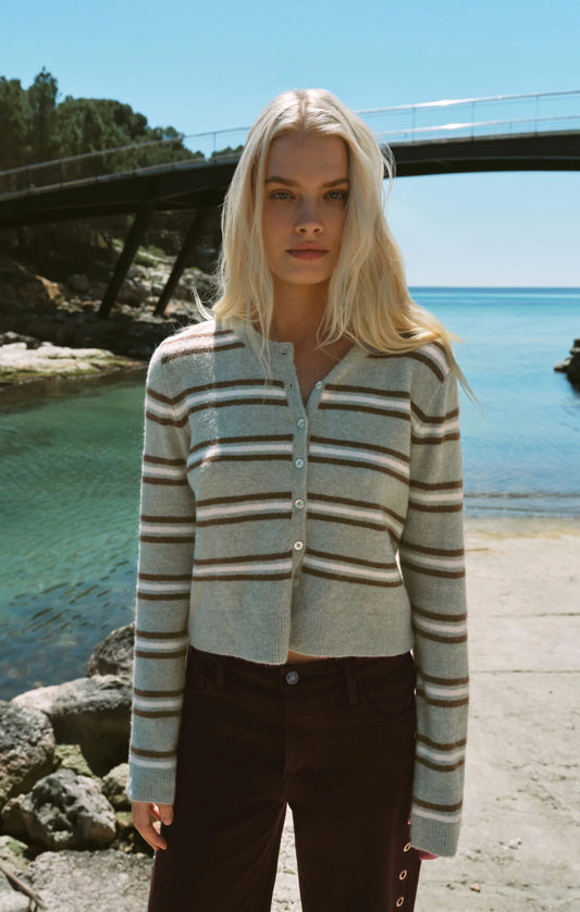 Medina Stripe Sweater - Aqua Cloud