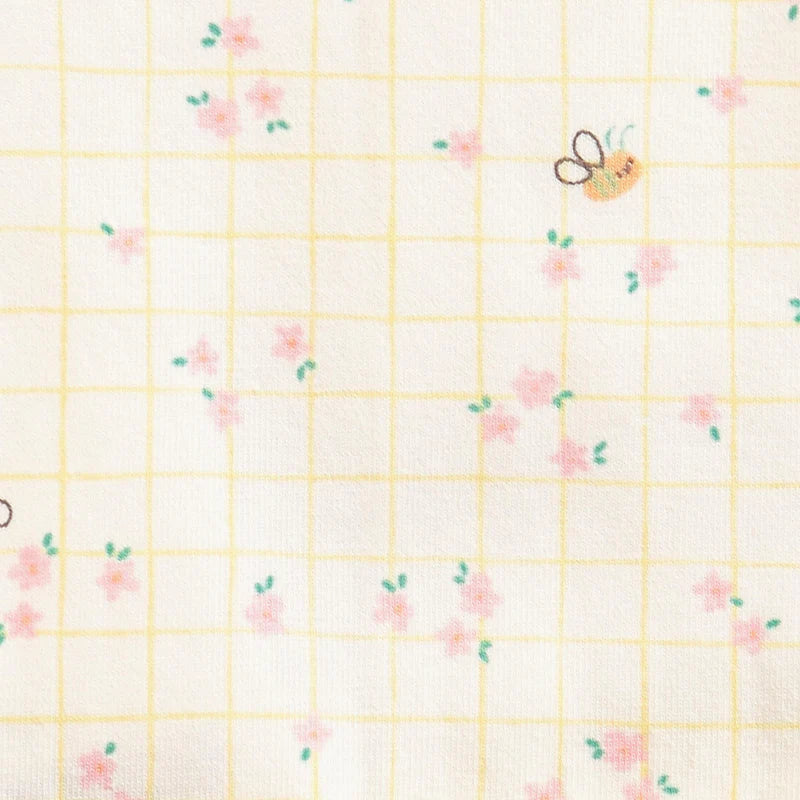 Cream Checkered and Floral Romper