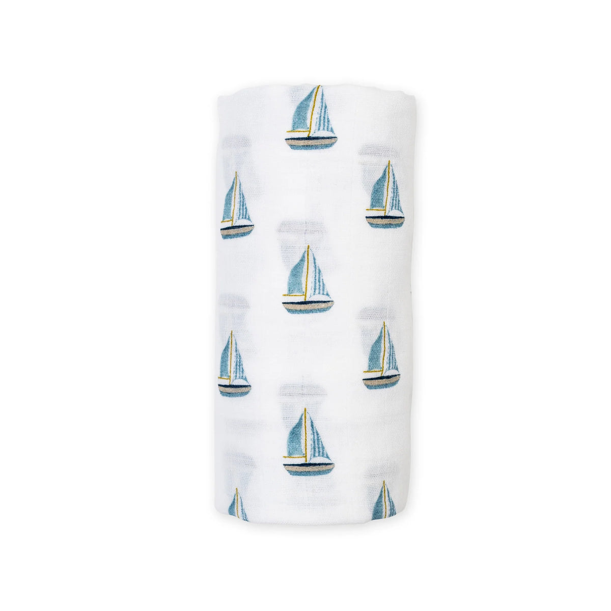 Cotton Muslin Swaddle - Sailboat