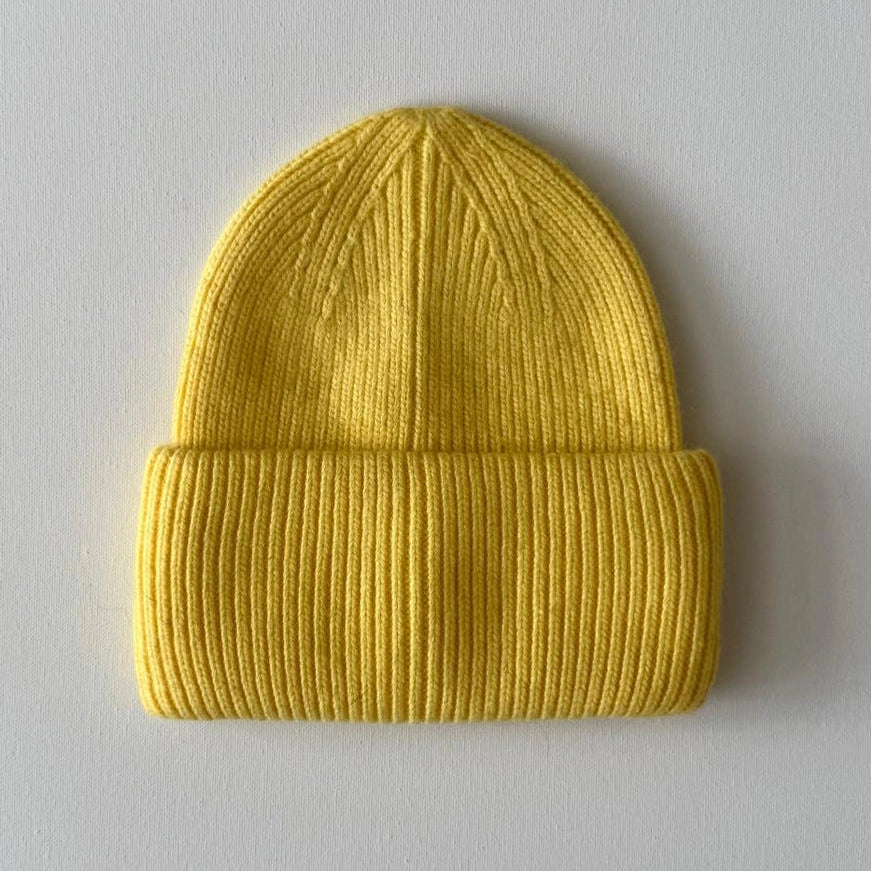 Royal Angora Beanie - Yellow diamond