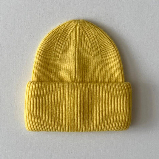 Royal Angora Beanie - Yellow diamond