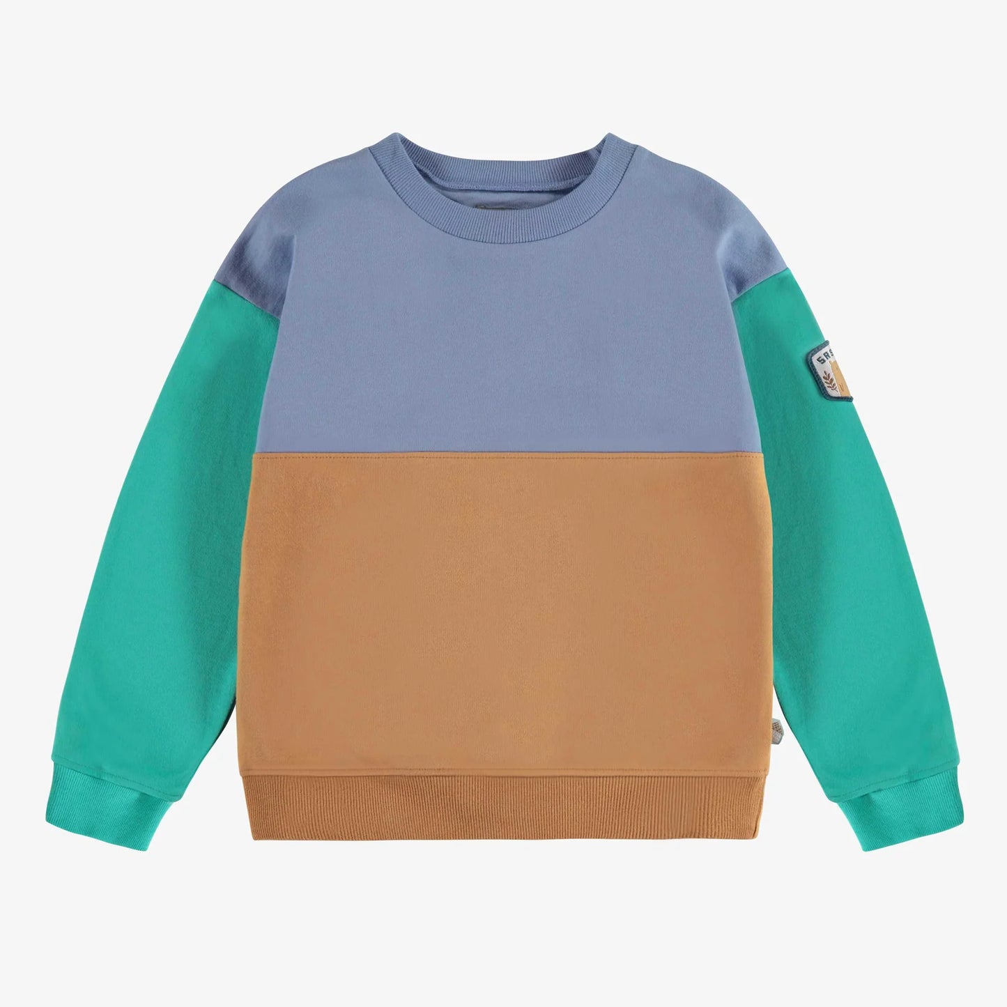 Crewneck Sweater - Colour Block Blue