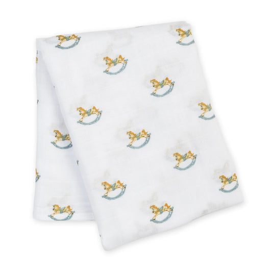 Cotton Muslin Swaddle - Rocking Horse