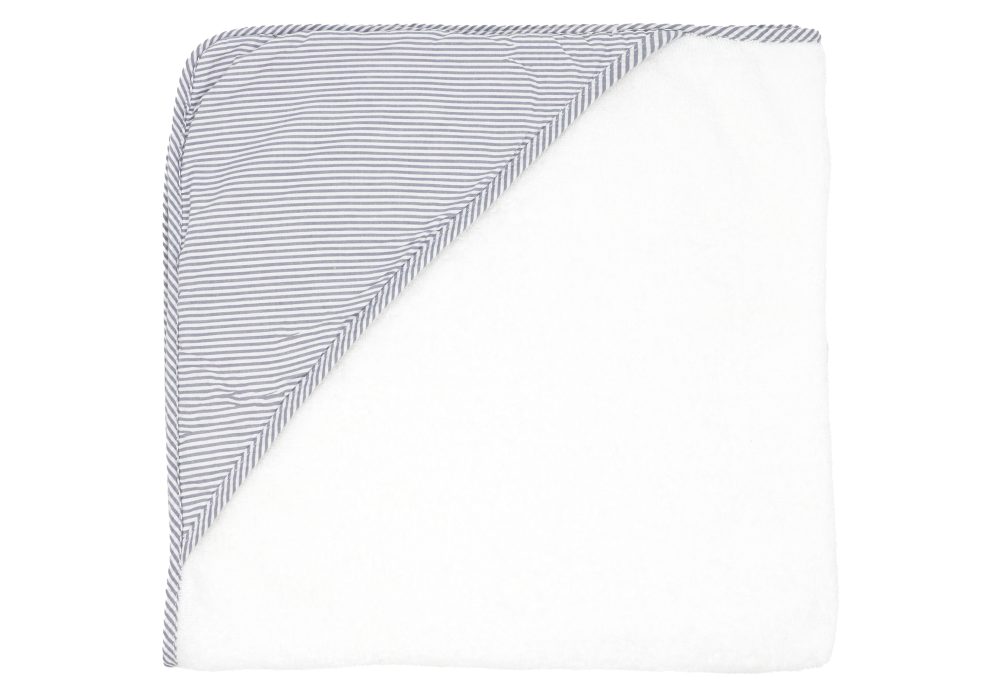 Hooded Towel - Grey Stripe