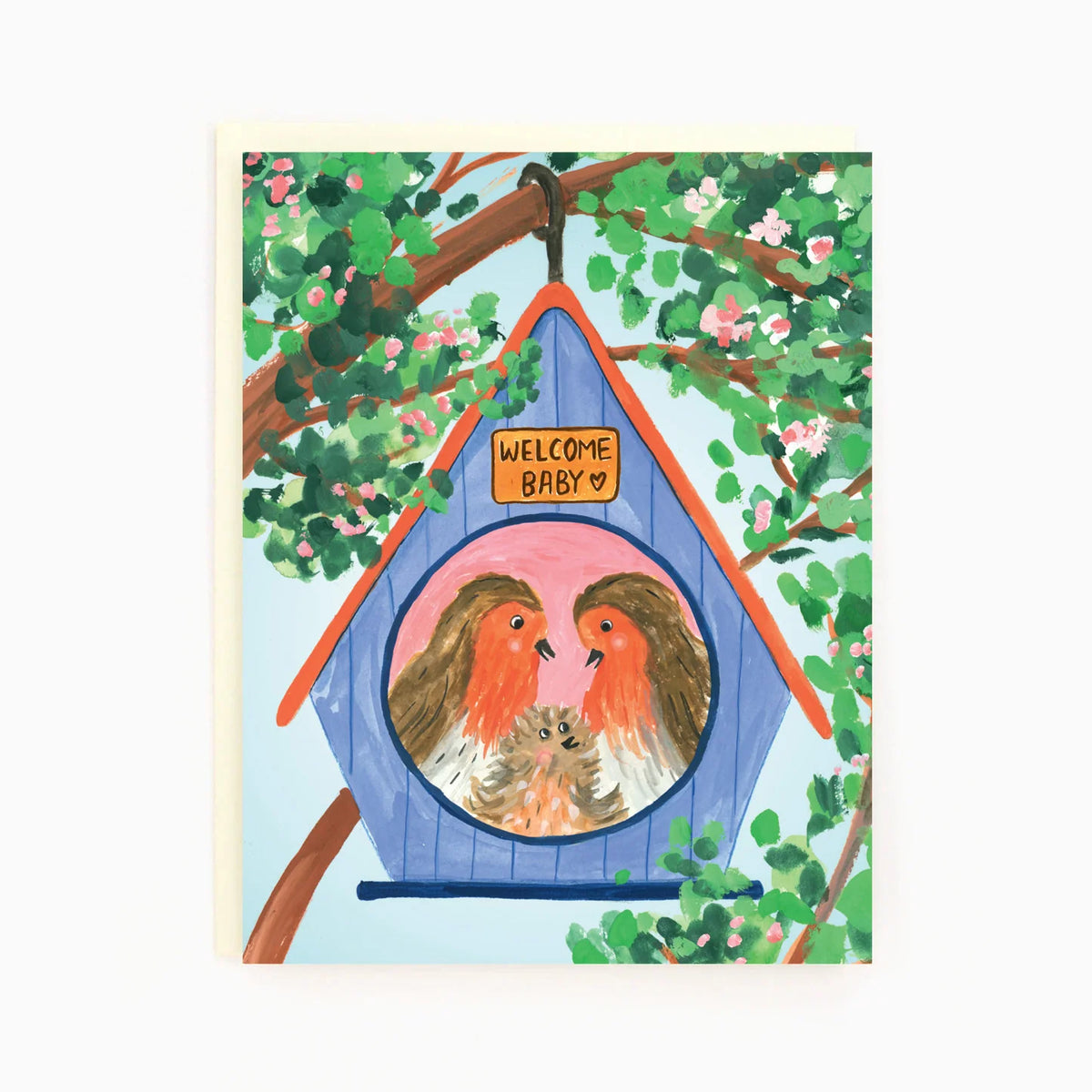 Card - New Baby Bird Family