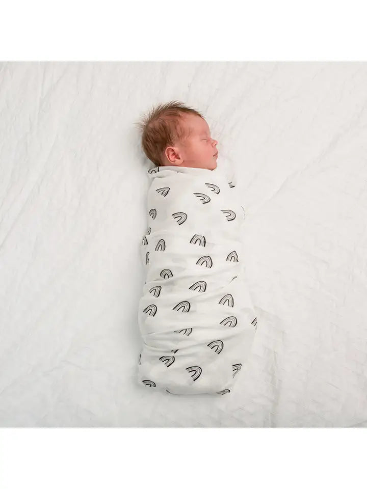 Cotton Muslin Swaddle - Black Rainbow