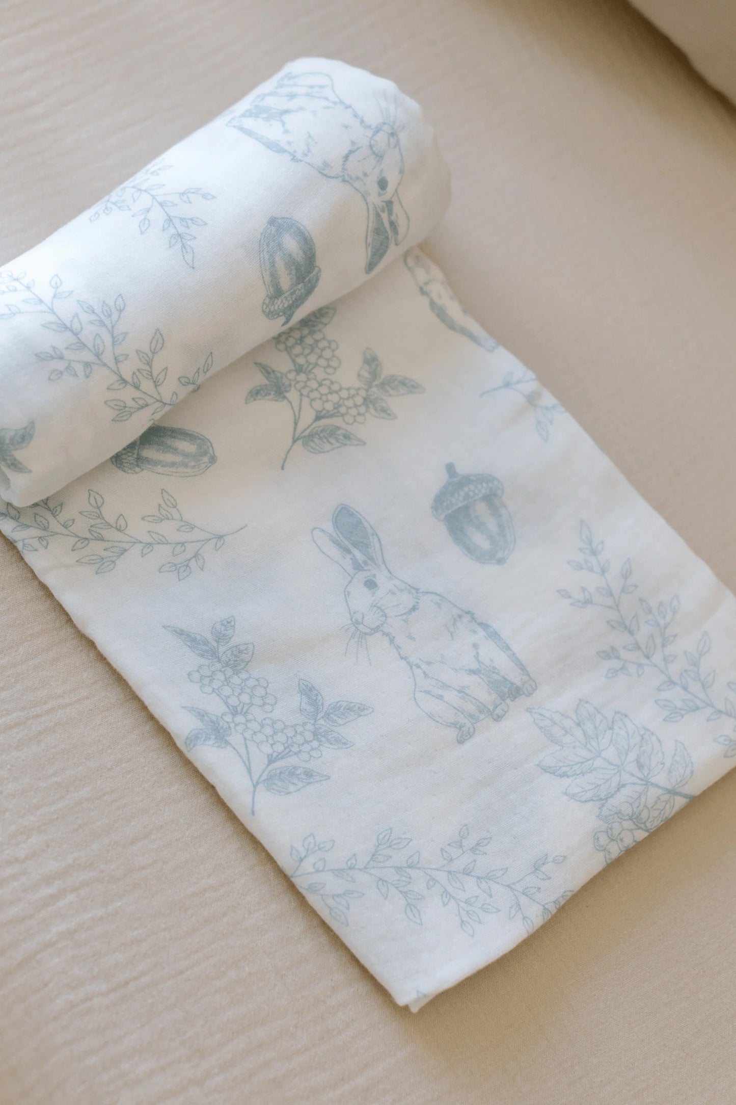 Organic Cotton Swaddle - Blue Forest