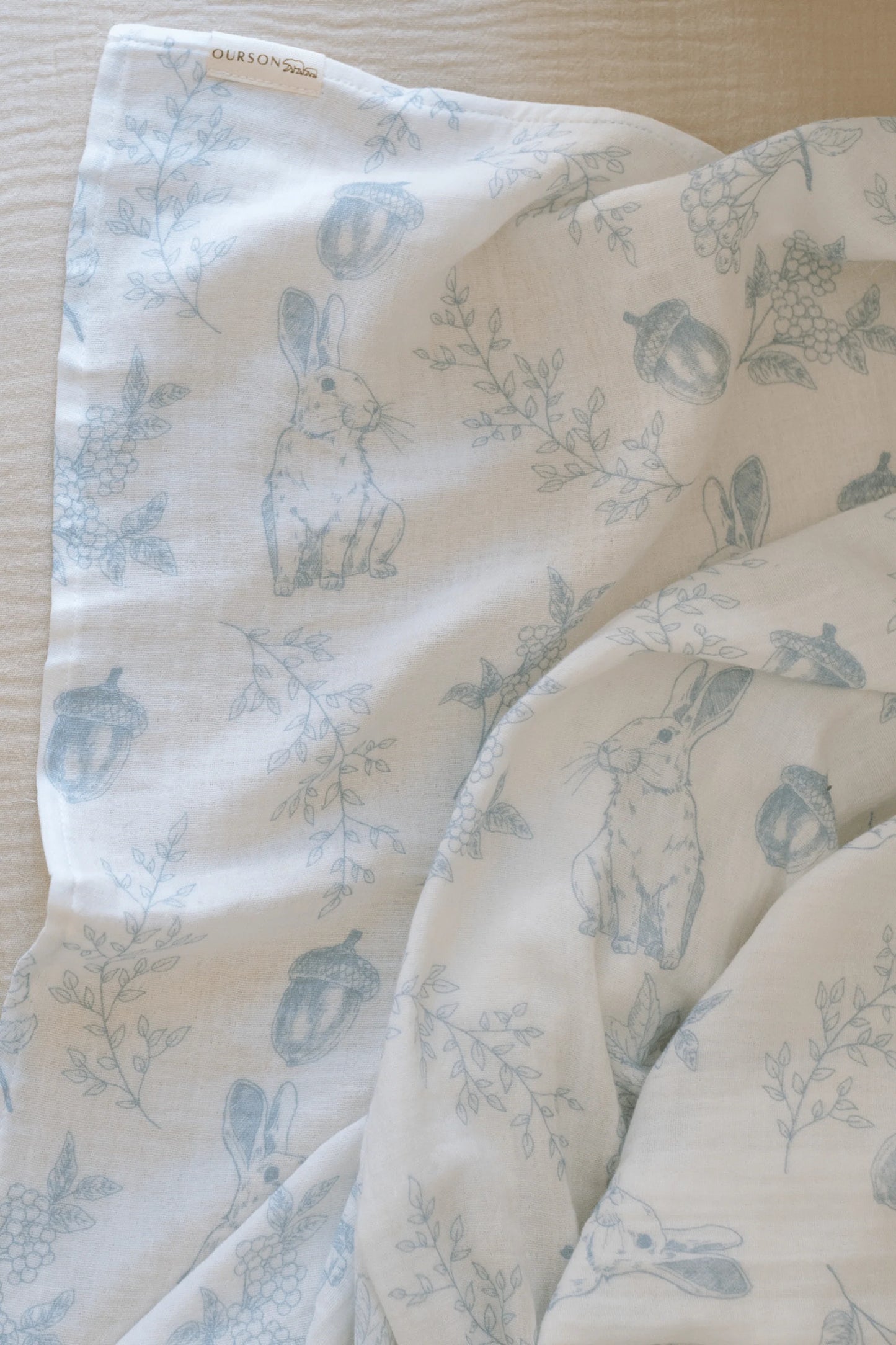 Organic Cotton Swaddle - Blue Forest