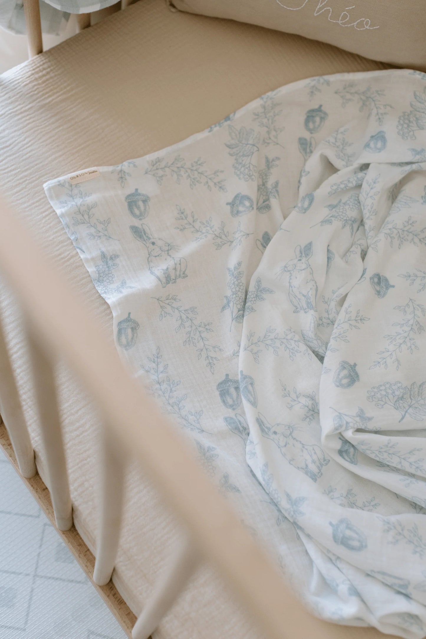 Organic Cotton Swaddle - Blue Forest