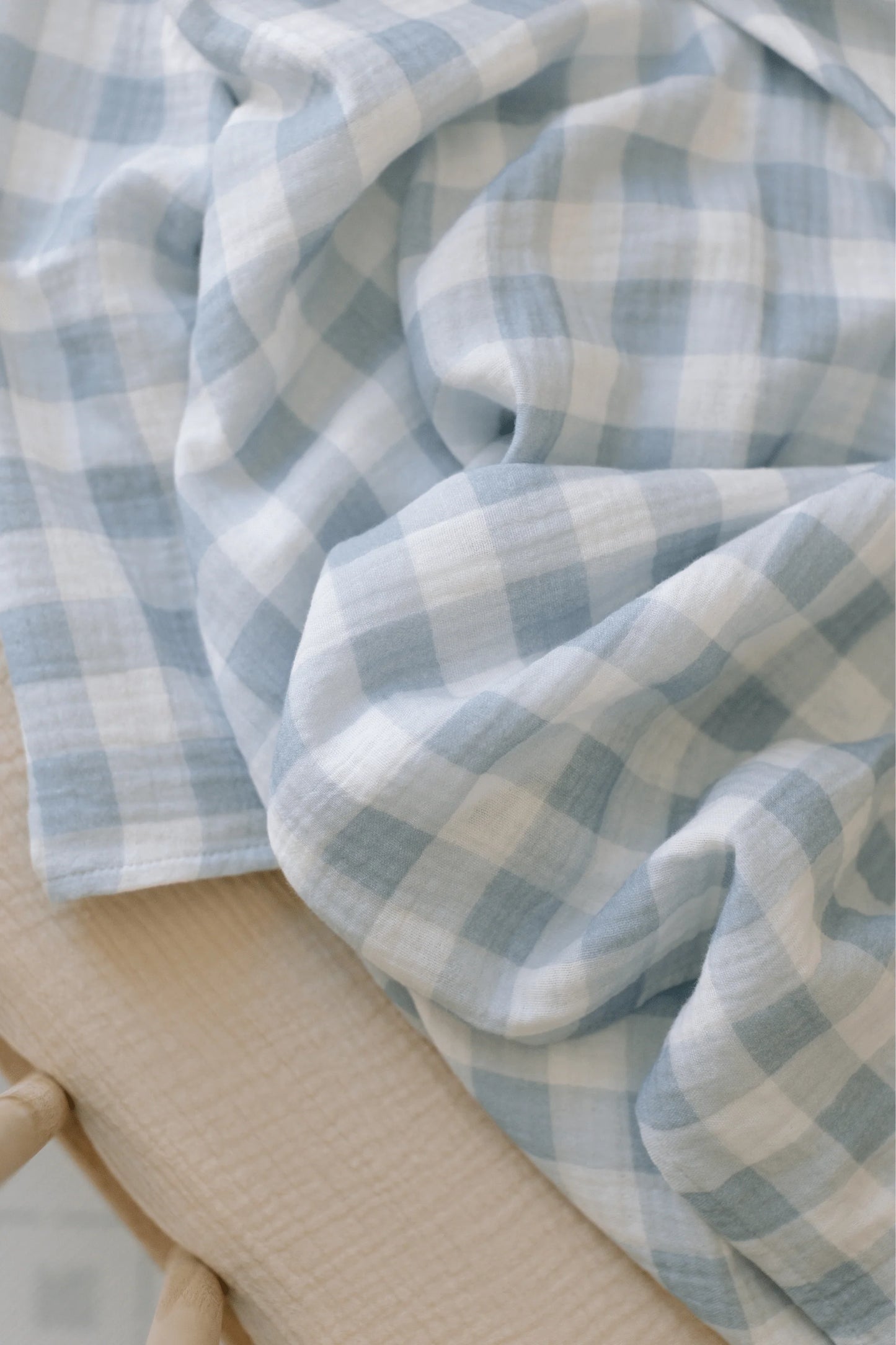 Organic Cotton Swaddle - Blue Gingham