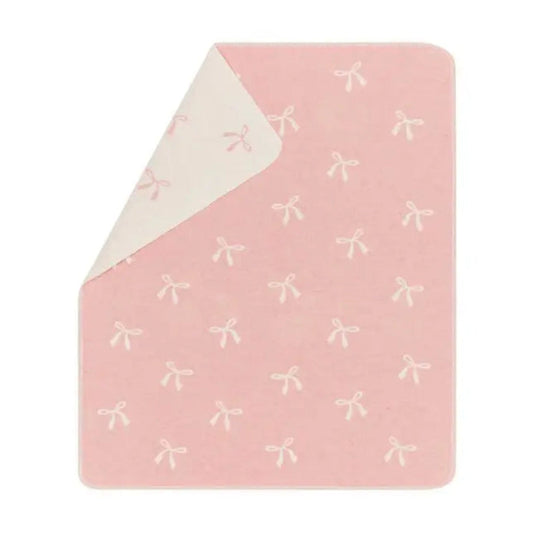 Cotton Flannel Blanket - Bows Allover (Rose)