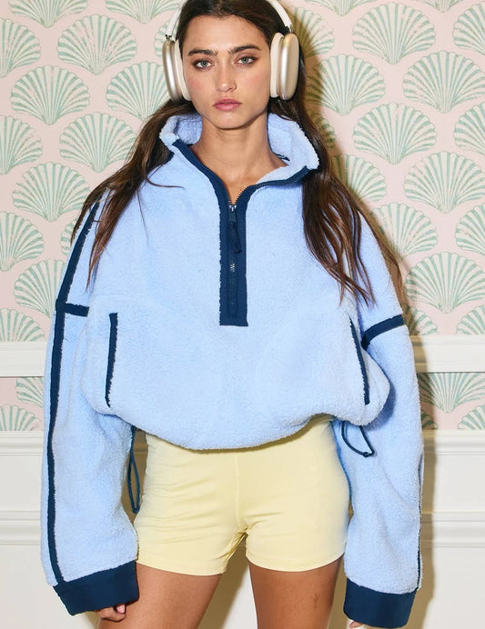 Fleece Half Zip - Blue/Navy