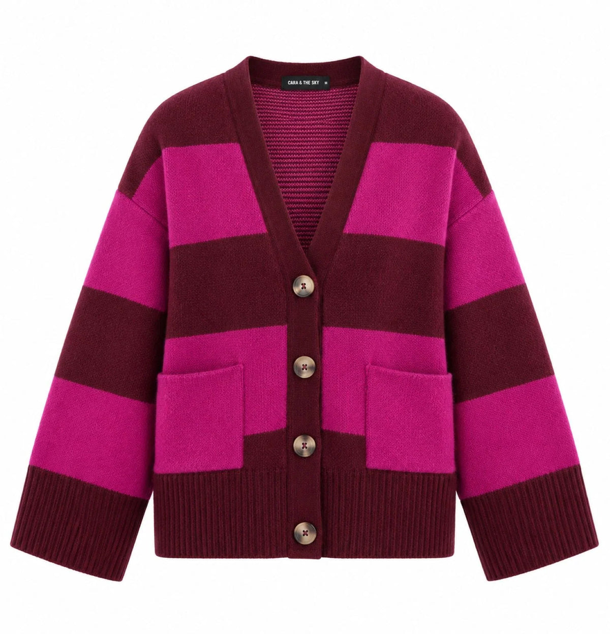 Candice Cardigan - Burgandy/Fuchsia