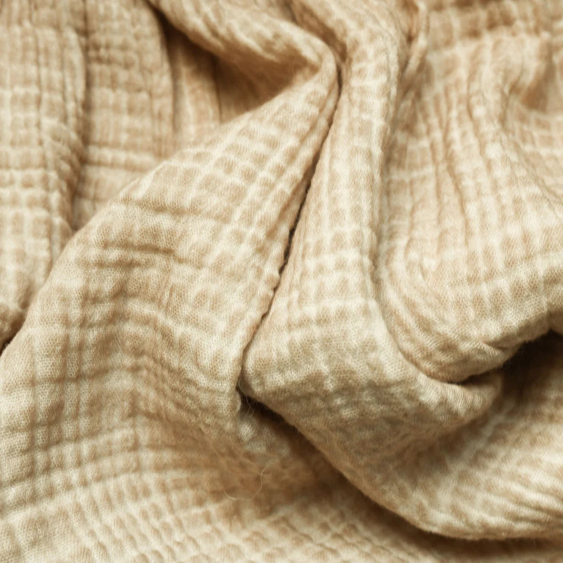 Crinkle Keyhole Tank Top - Beige (O/S)