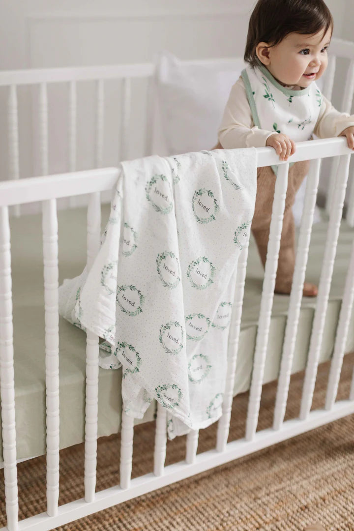 Muslin Swaddle - Loved Wreath