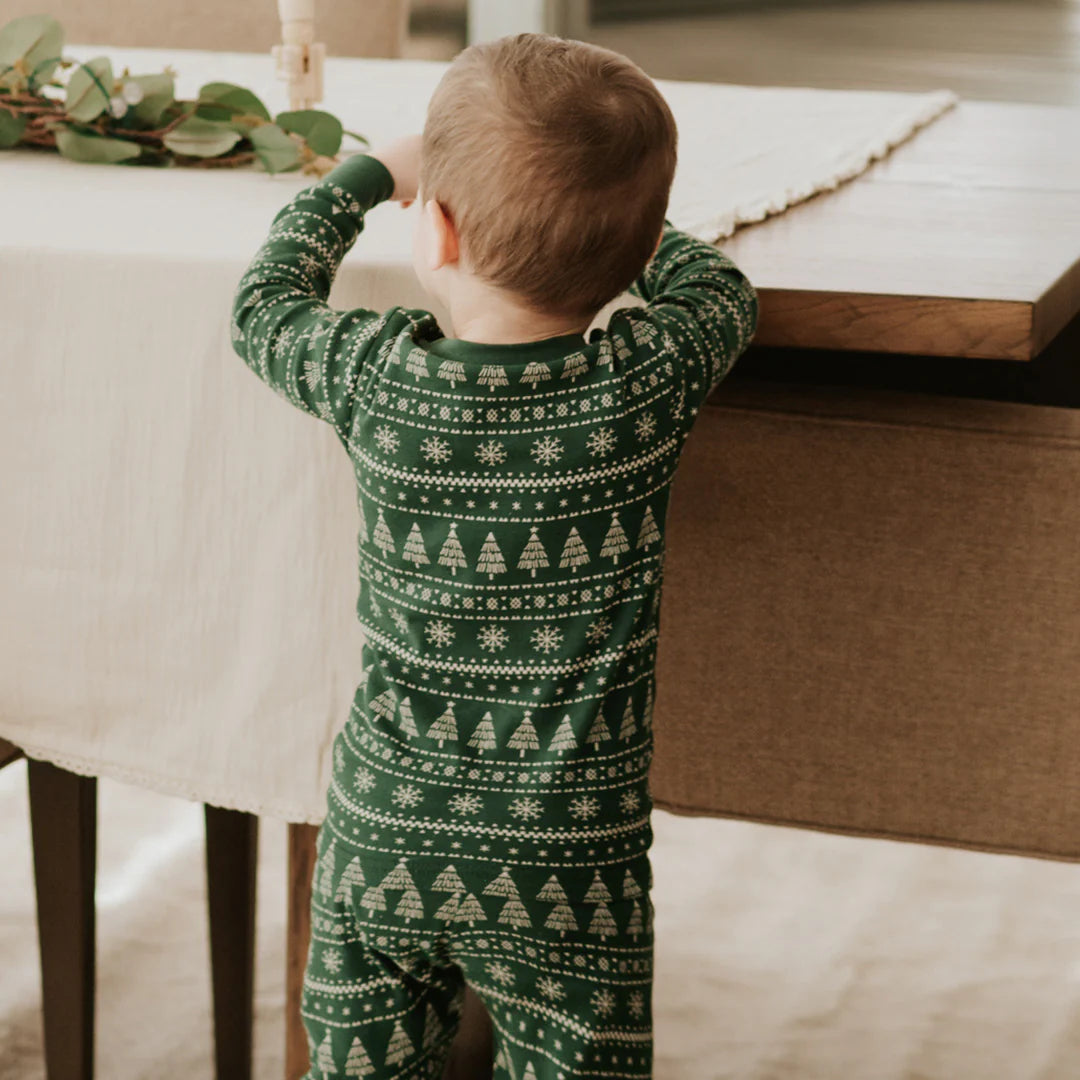 Two Piece Pajama Set - Festive Firs