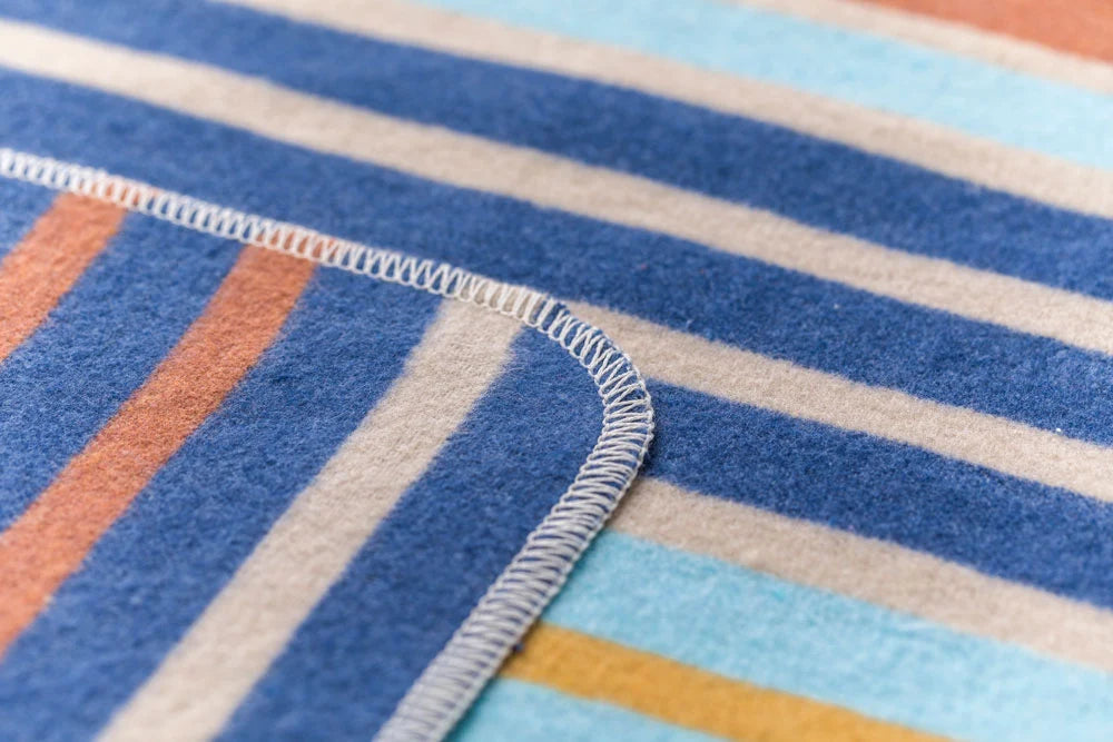 Cotton Flannel Blanket - Fox with Stripes