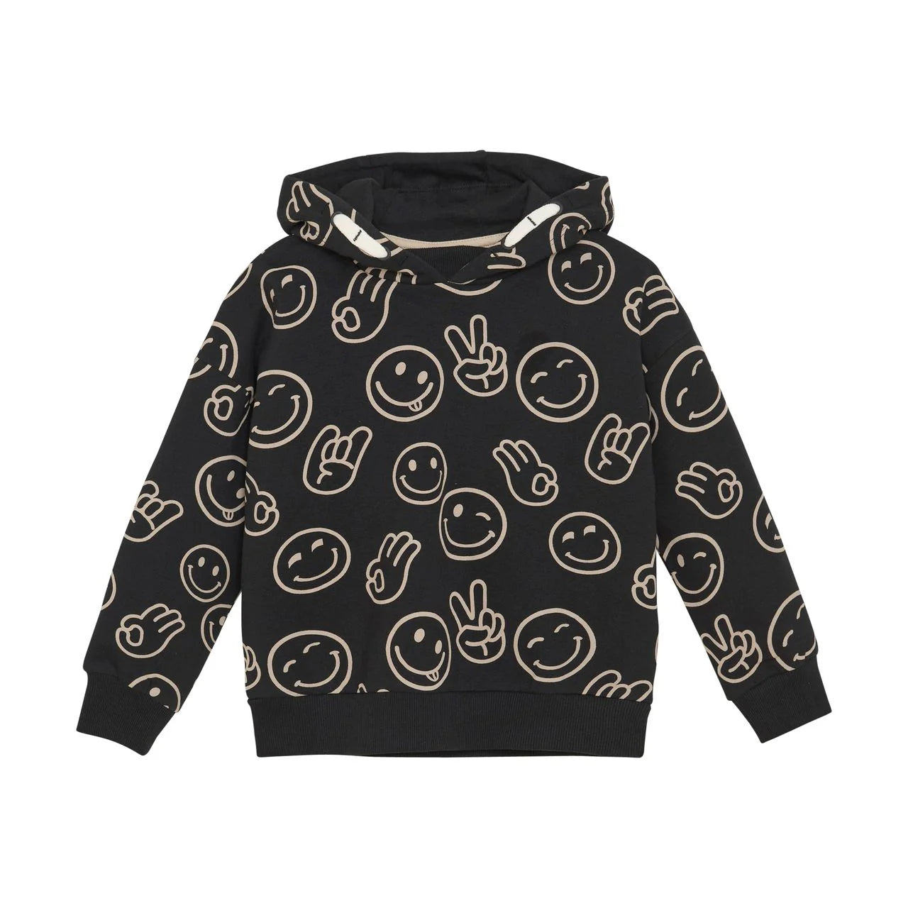 Emoji Hooded Sweatshirt - Black