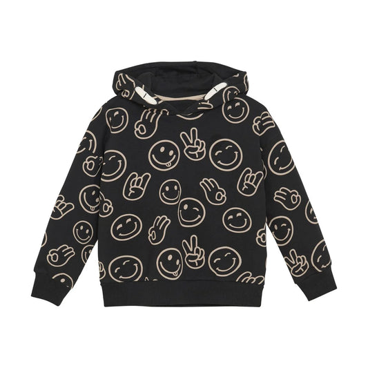 Emoji Hooded Sweatshirt - Black
