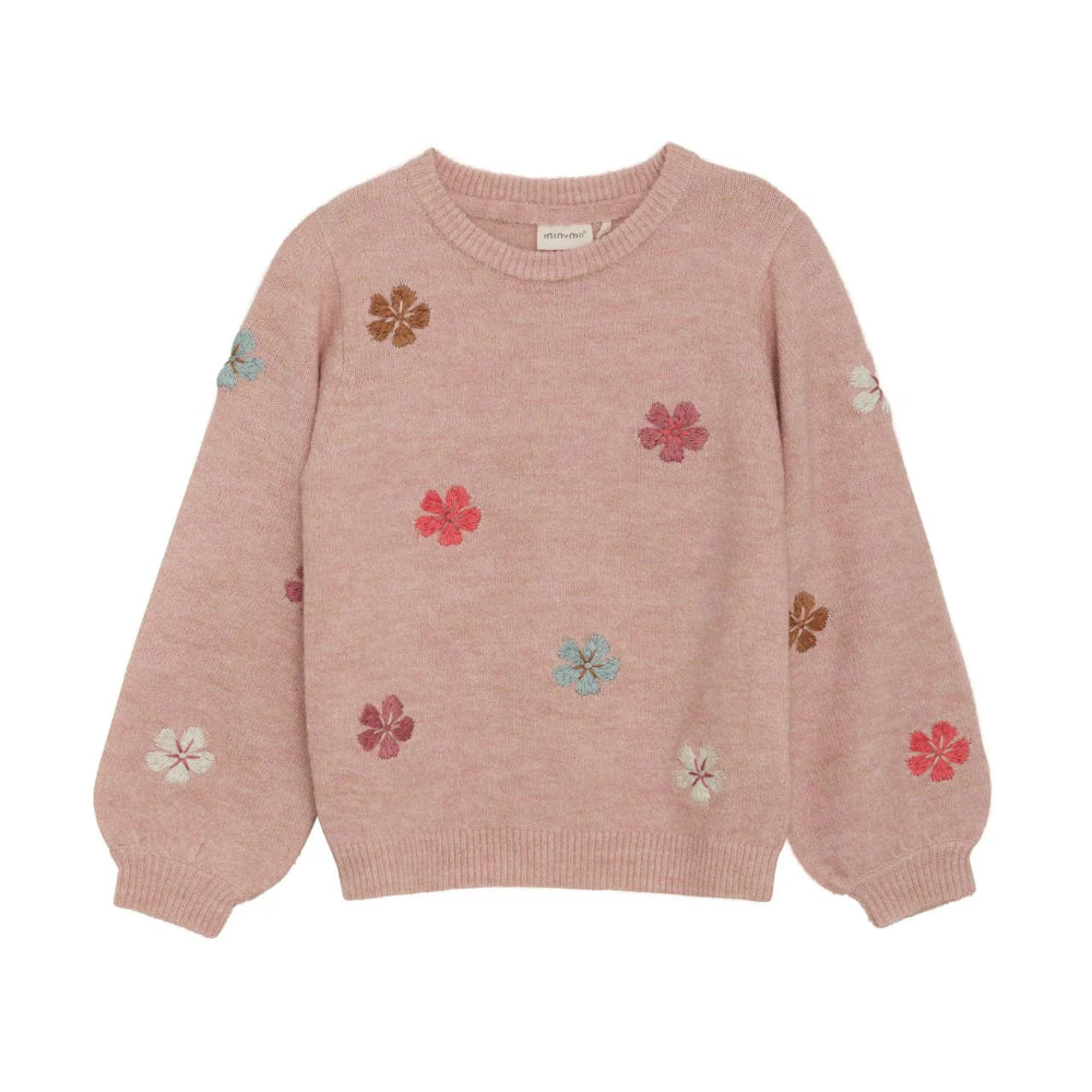 Flower Knit Pullover - Misty Rose