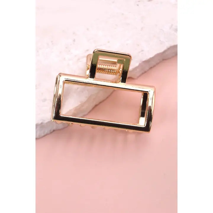 Hair Claw Clip - Gold Rectange