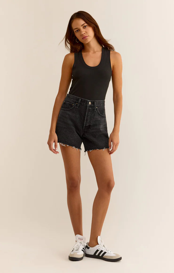 Everyday Hi-Rise Denim Short - Washed Black