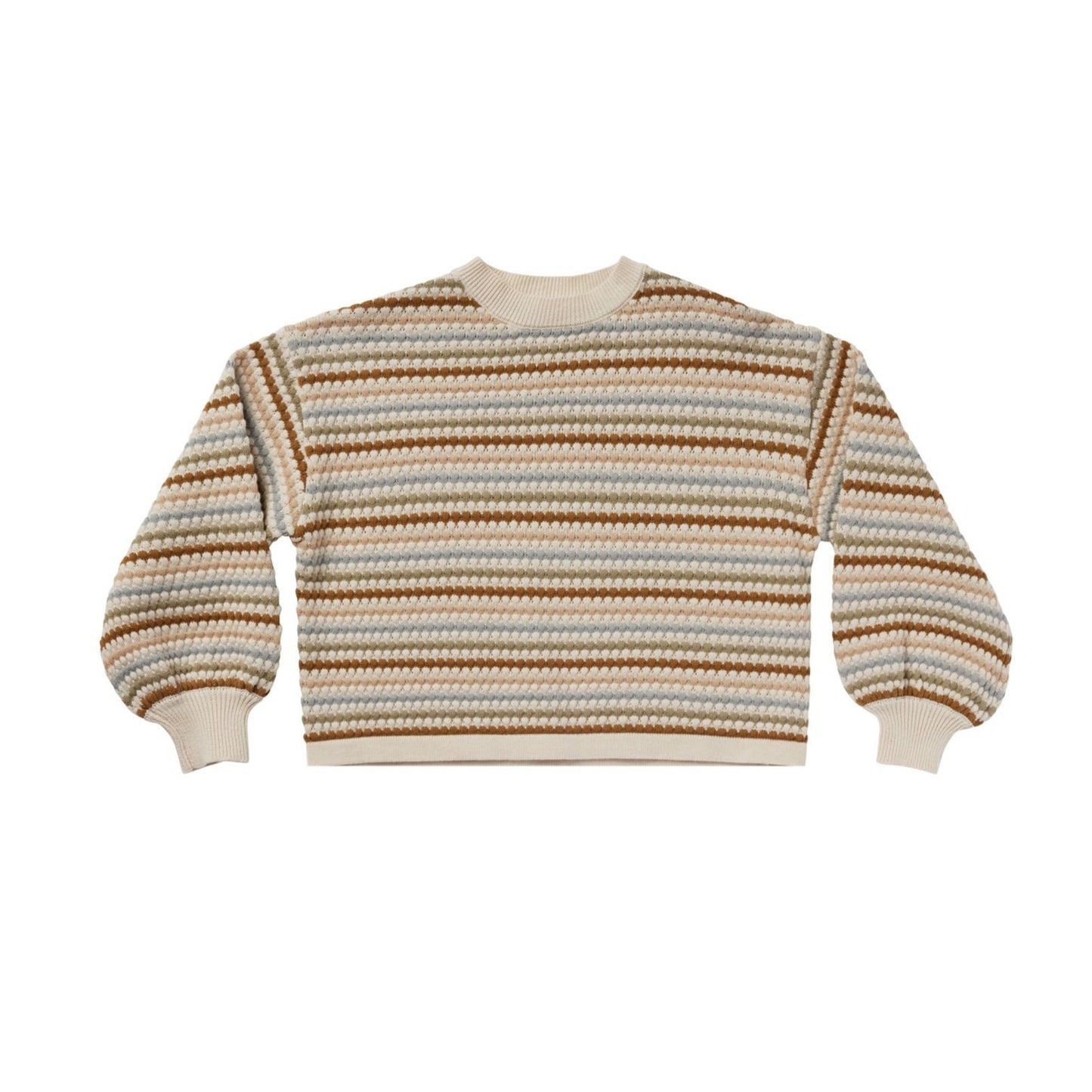 Boxy Pullover Sweater - Honeycomb Stripe