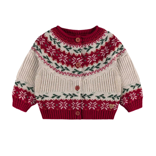 Knit Baby Cardigan - Holiday