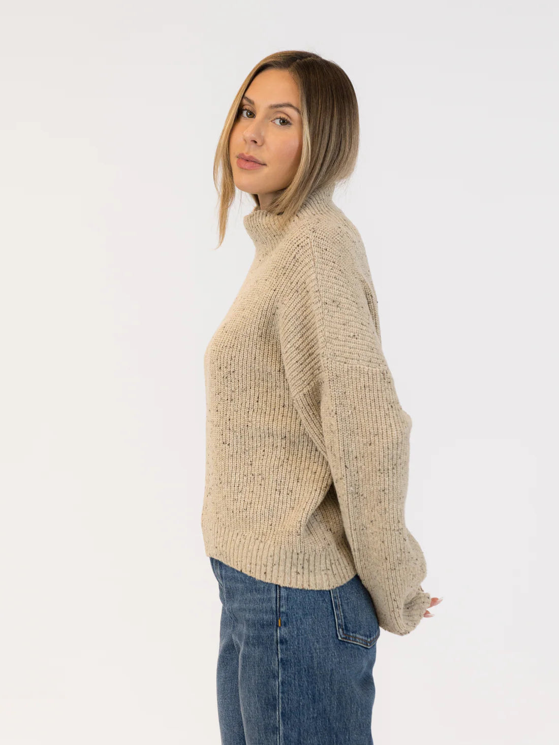 Evolet Sweater - Neutral Fleck