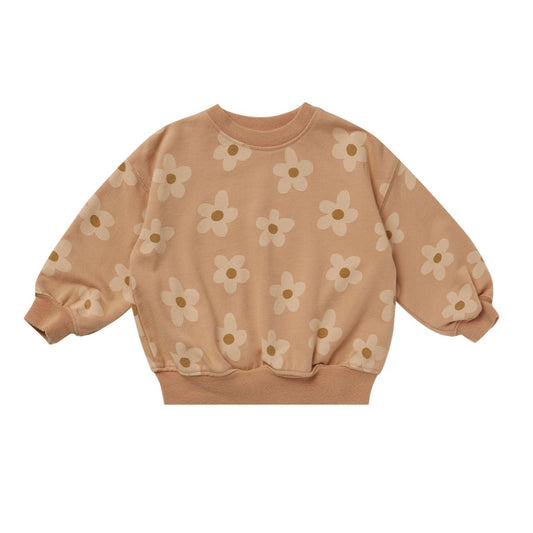 Relaxed Pullover Sweater - Melon Daisy