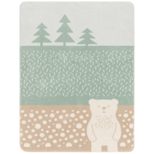 Cotton Flannel Blanket - Forest Bear