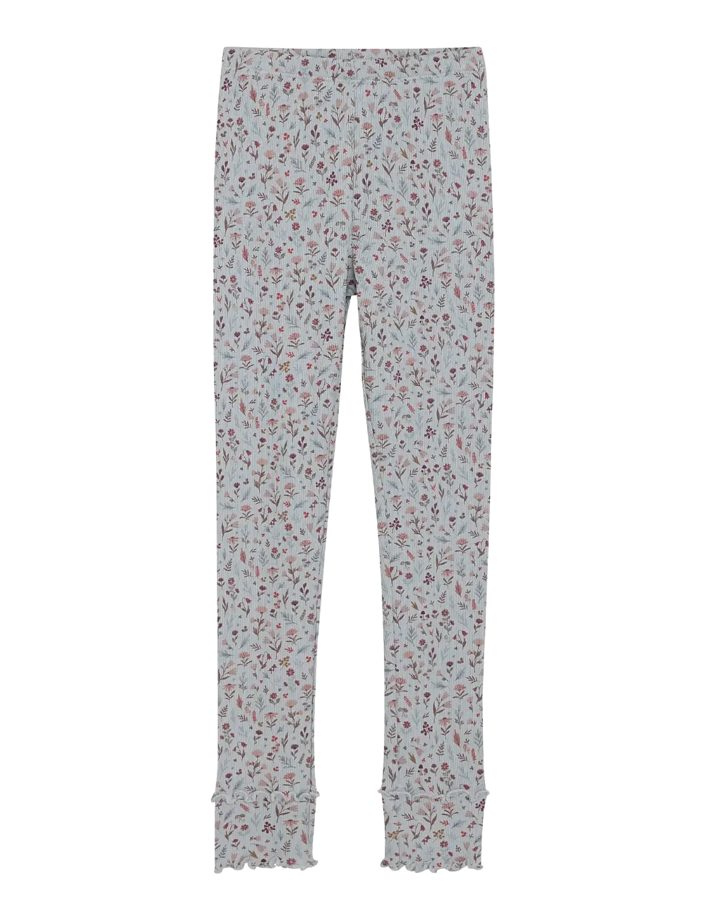 Ribbed Floral Leggings - Puritan Gray
