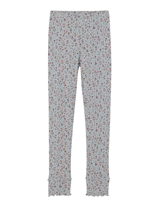 Ribbed Floral Leggings - Puritan Gray