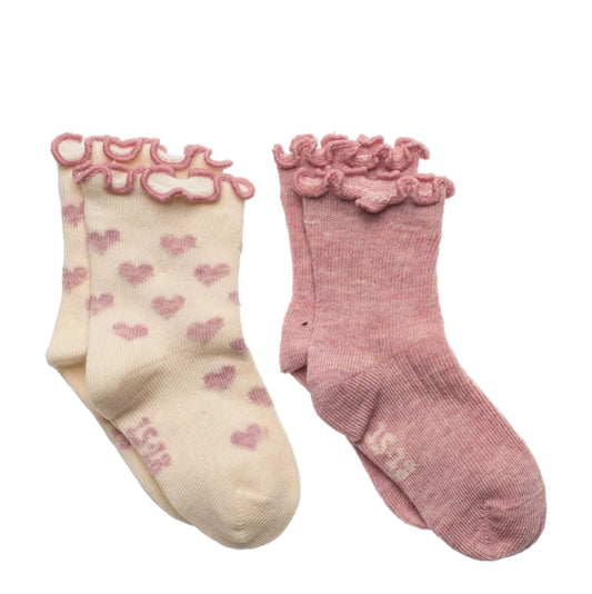 Lettuce Hem Socks (2 pack) - Light Rose