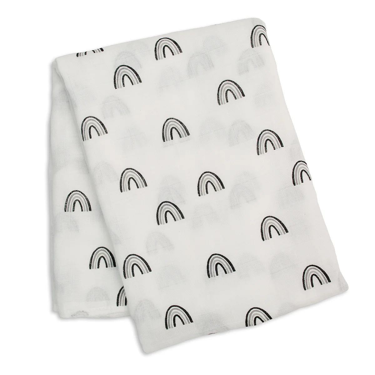 Cotton Muslin Swaddle - Black Rainbow