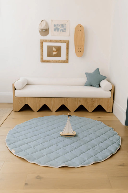 Organic French Linen Play Mat - Sky