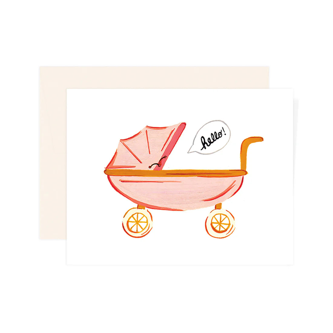 Card - Pink Baby Stroller