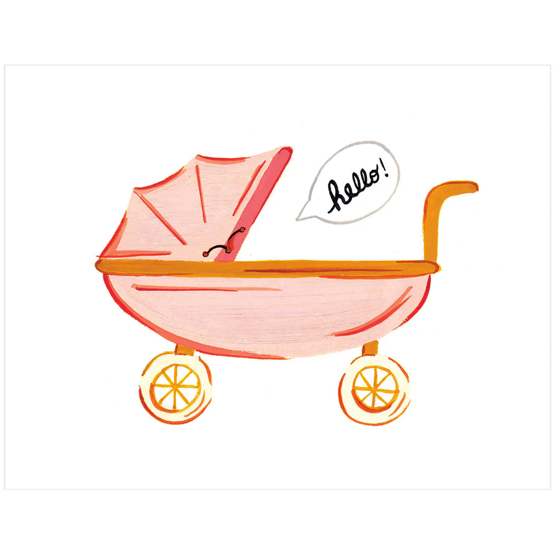 Card - Pink Baby Stroller