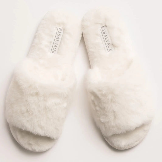 Luxe Plush Slippers - Ivory