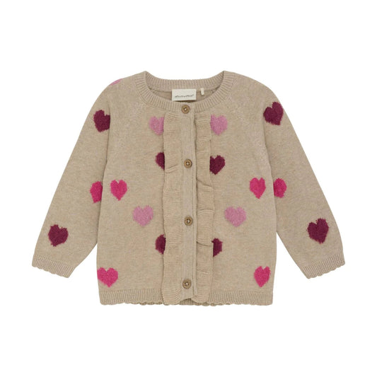 Heart Cardigan - Beige Melange
