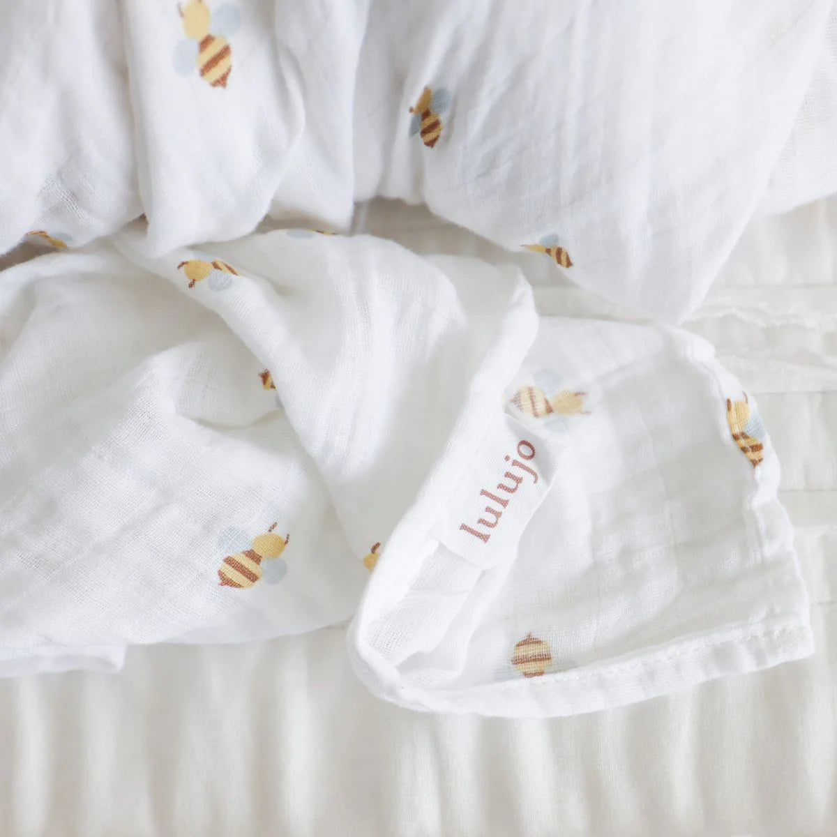 Cotton Muslin Swaddle - Bees