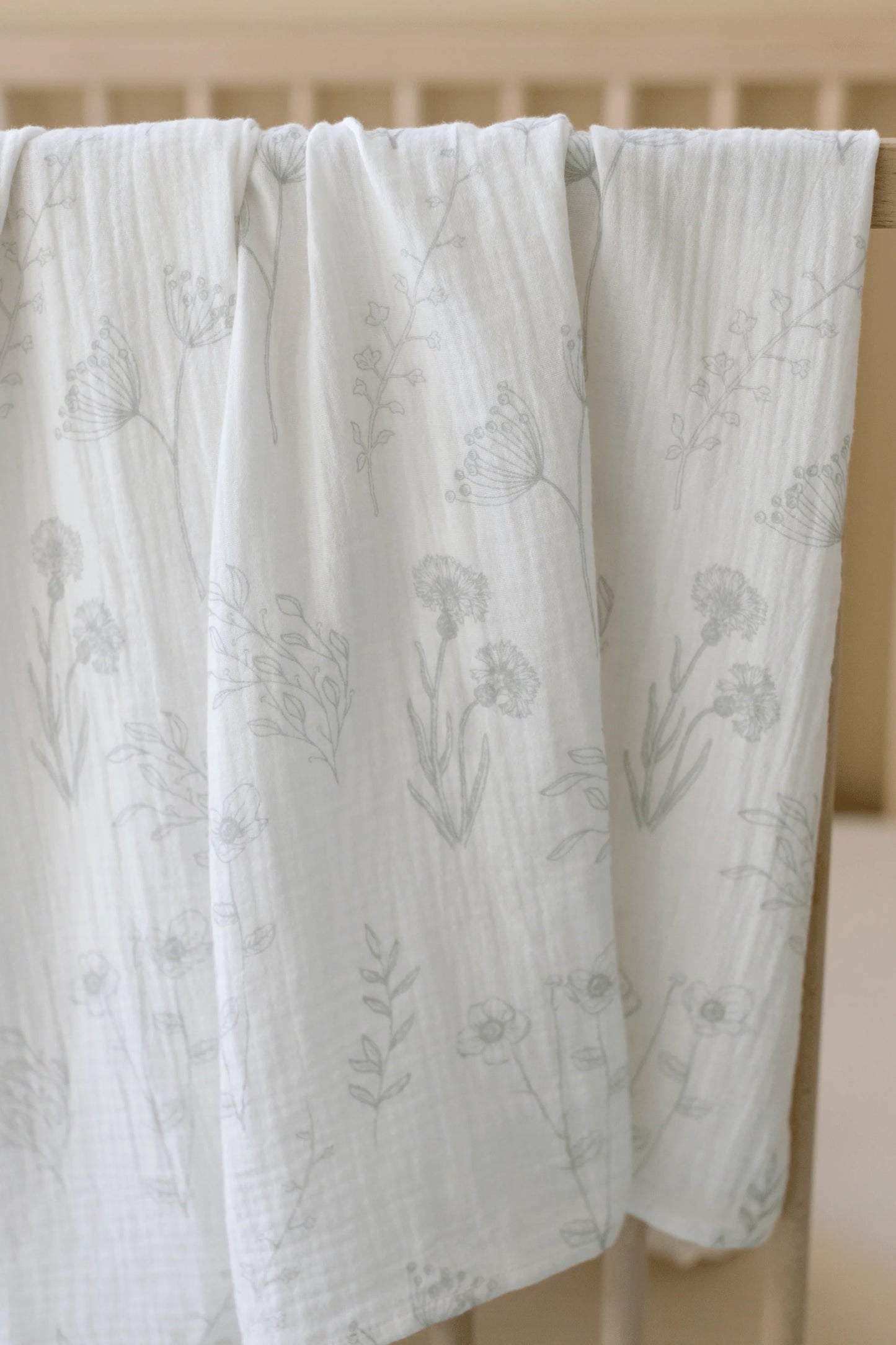 Organic Cotton Swaddle - Sage Floral