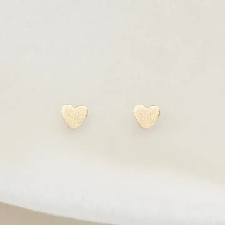 Gold Stud Earrings - Tiny Hearts