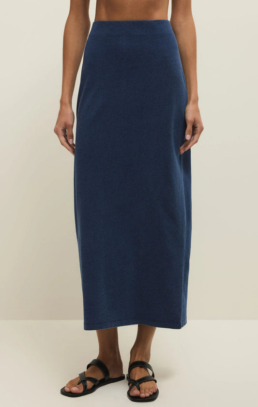 Gail Jersey Midi Skirt - Indigo