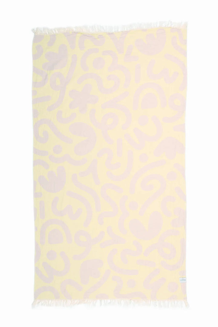 The Drew Doodle Towel - Lime