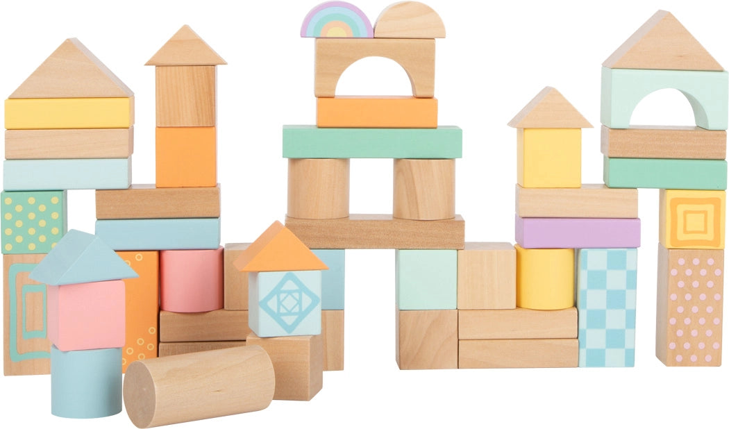 Wooden Building Blocks - Pastel (50pcs)