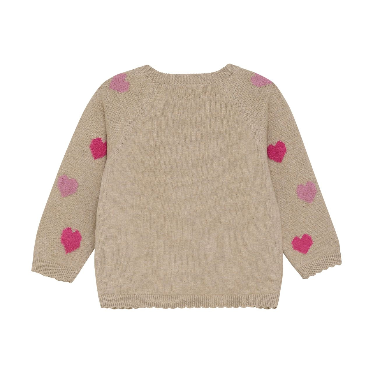 Heart Cardigan - Beige Melange